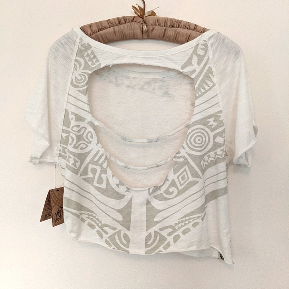 Maori Hook Tops - 2/$15 Exposed Back Crop Tee by Maori Hook